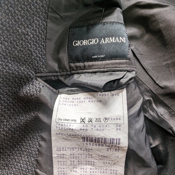 Giorgio Armani Gray Wool Blazer Sport Coat 42R - Picture 3 of 6